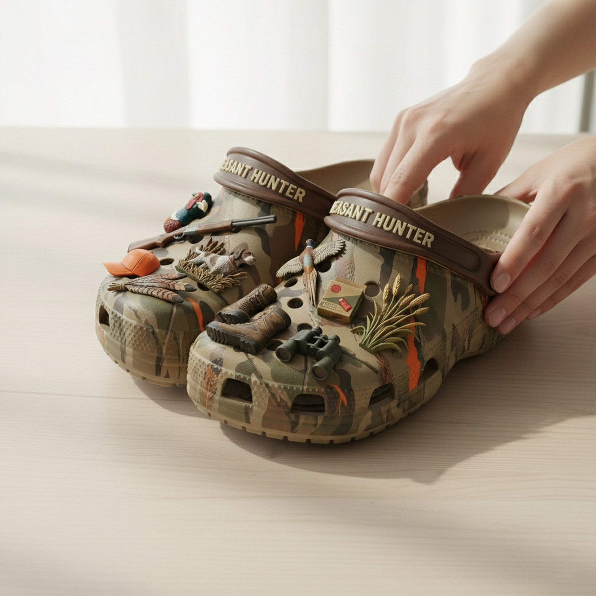 PREMIUM Pheasant Hunting CLOGS WITH CHARMS LNTH