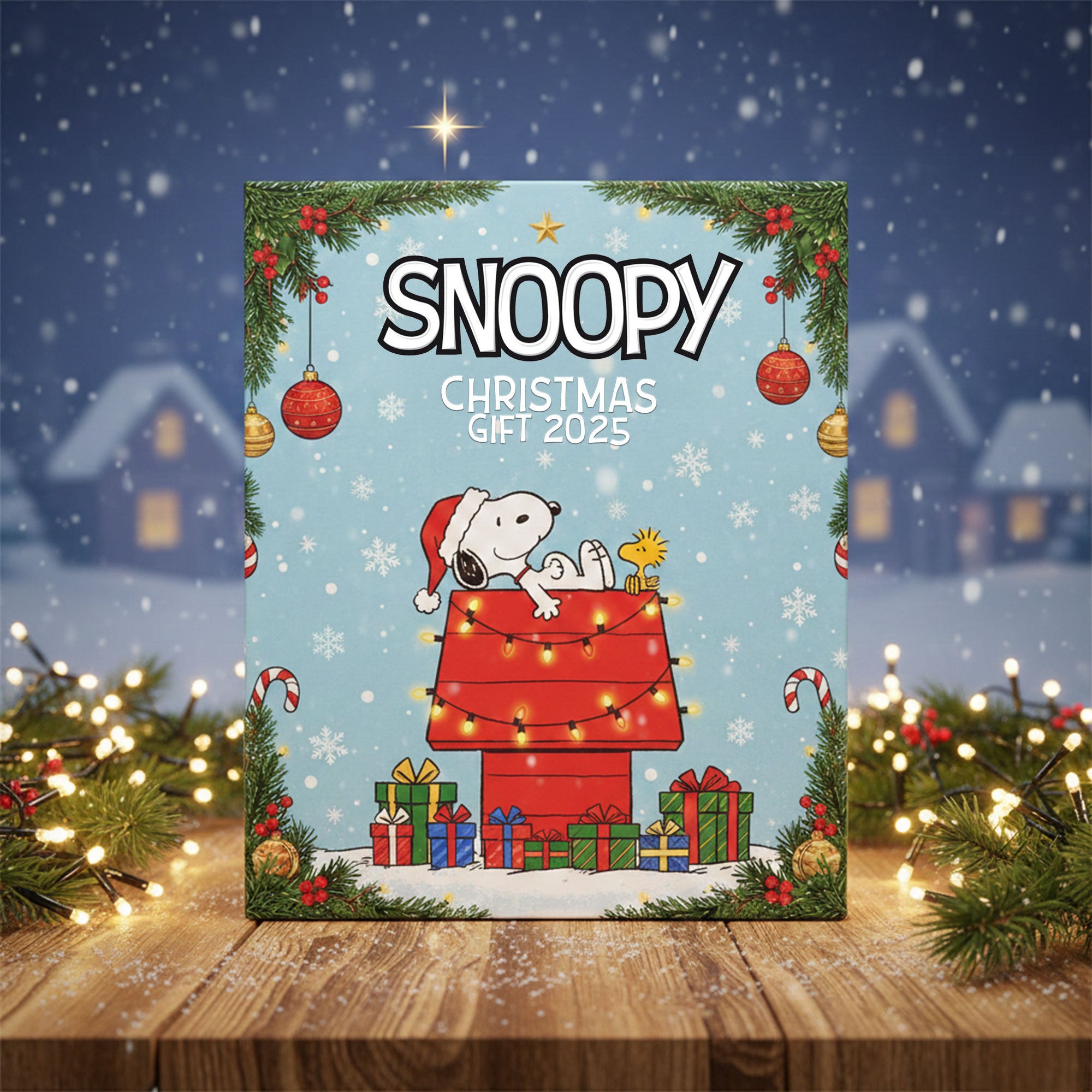 COMBO SNPY CHRISTMAS TREE TOPPER WITH ORNAMENT DAT