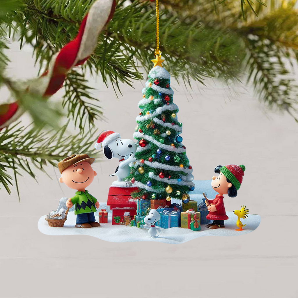 COMBO SNPY CHRISTMAS TREE TOPPER WITH ORNAMENT DAT