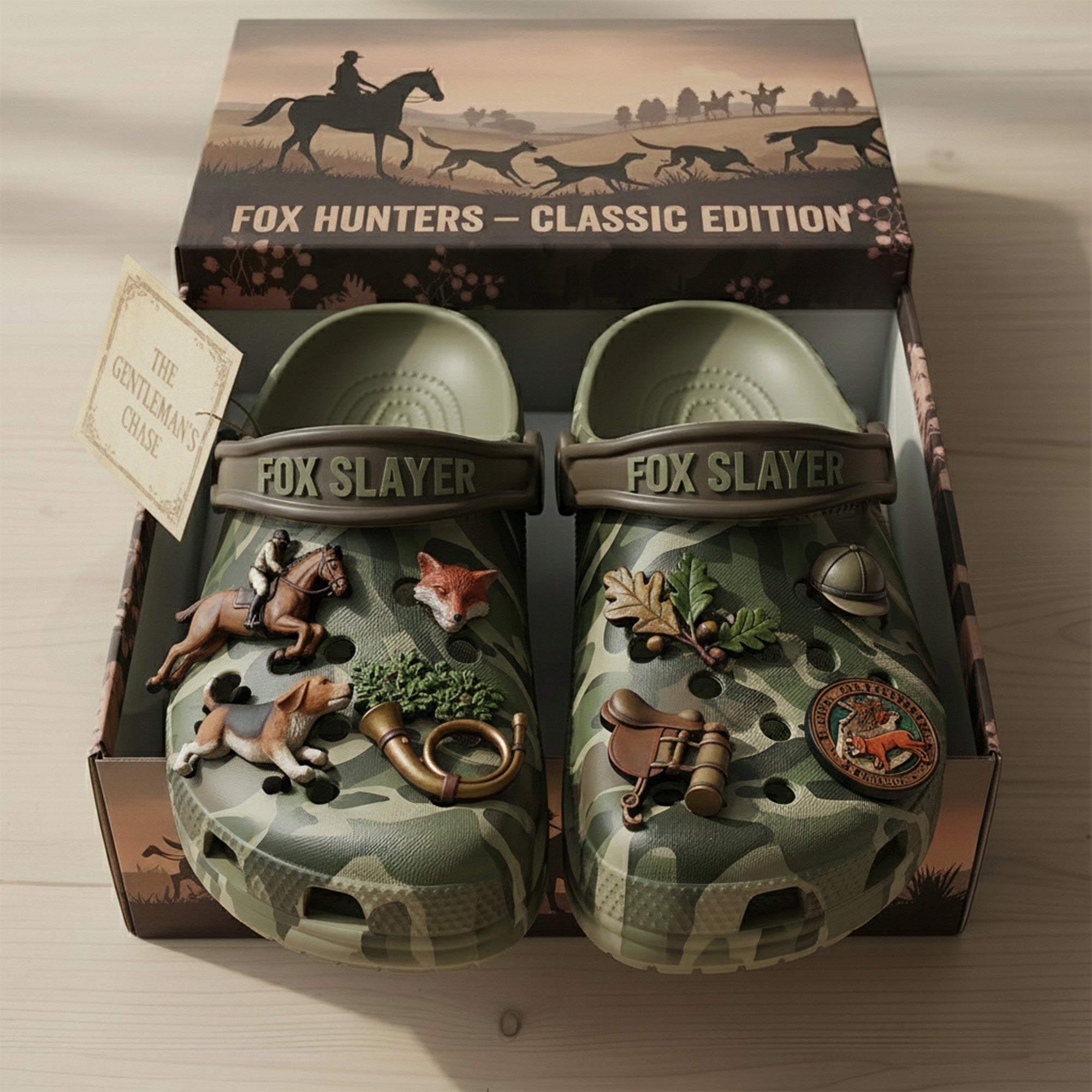 PREMIUM Fox Hunting CLOGS WITH CHARMS LNTH