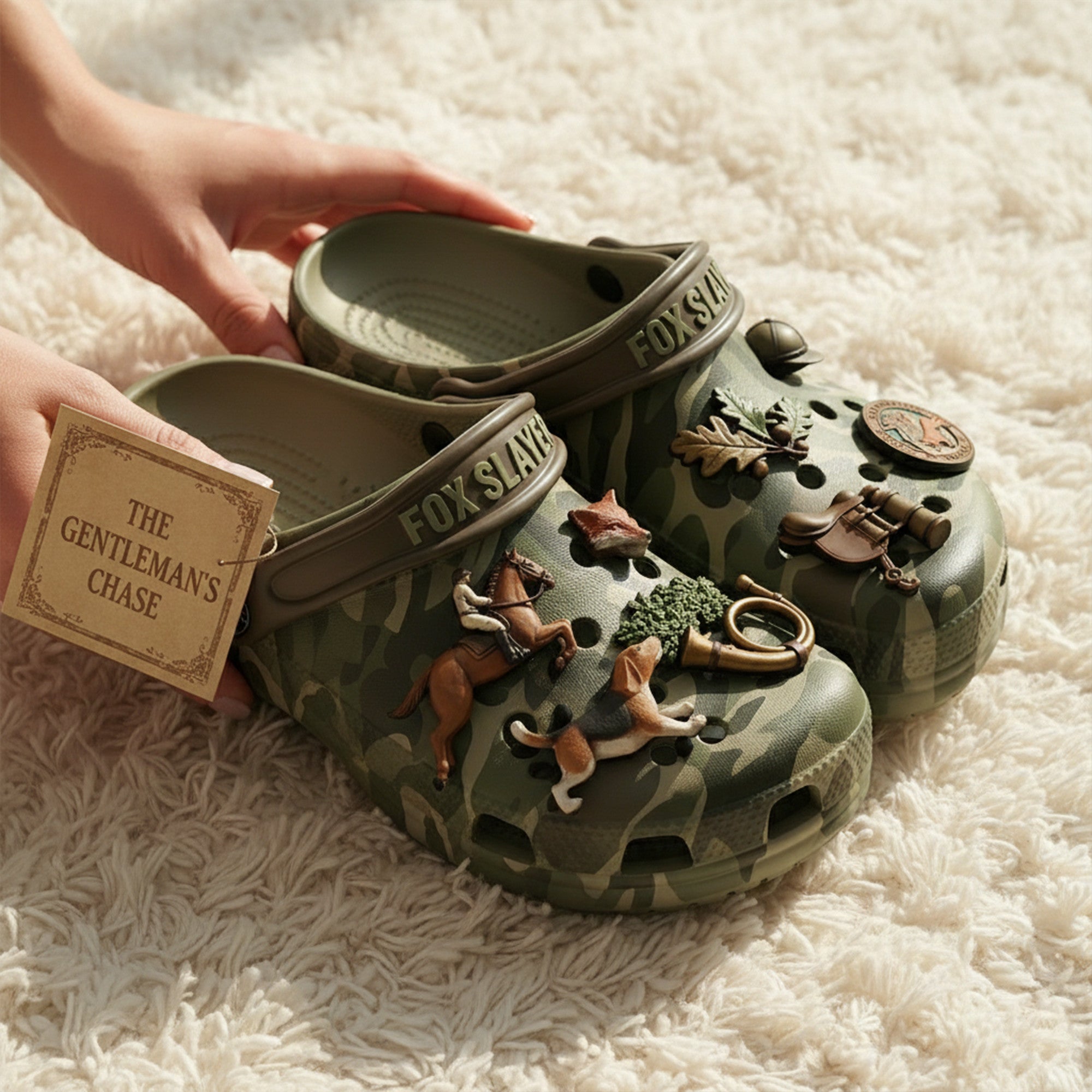 PREMIUM Fox Hunting CLOGS WITH CHARMS LNTH