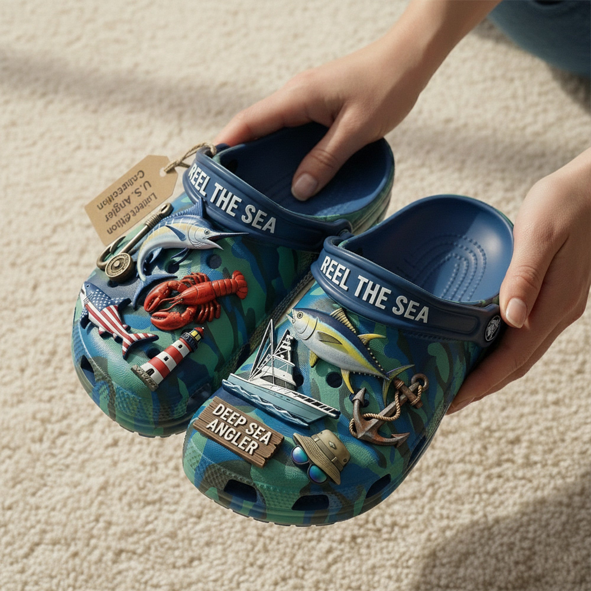 PREMIUM Saltwater Fishing CLOGS WITH CHARMS LNTH