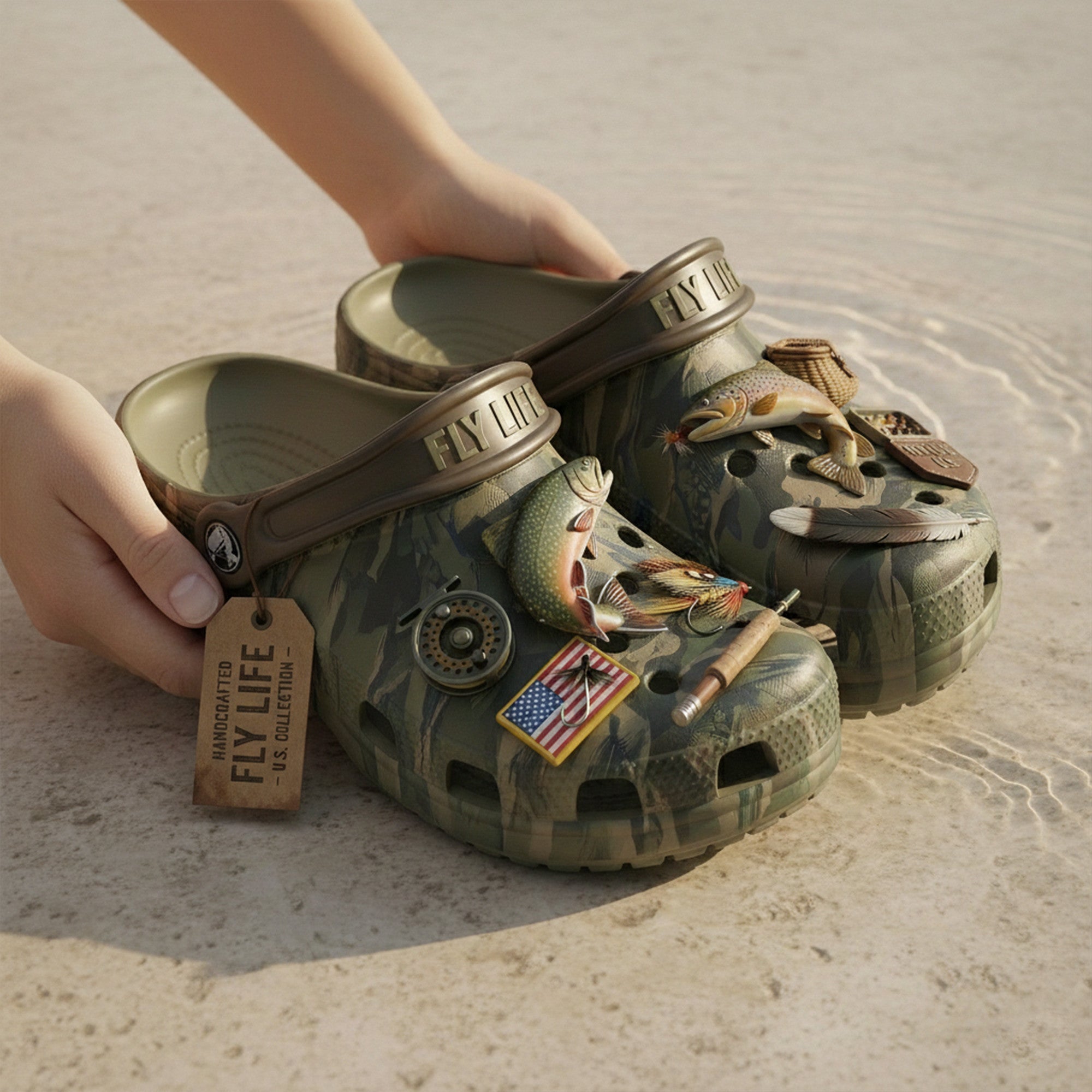 PREMIUM Fly Fishing CLOGS WITH CHARMS LNTH