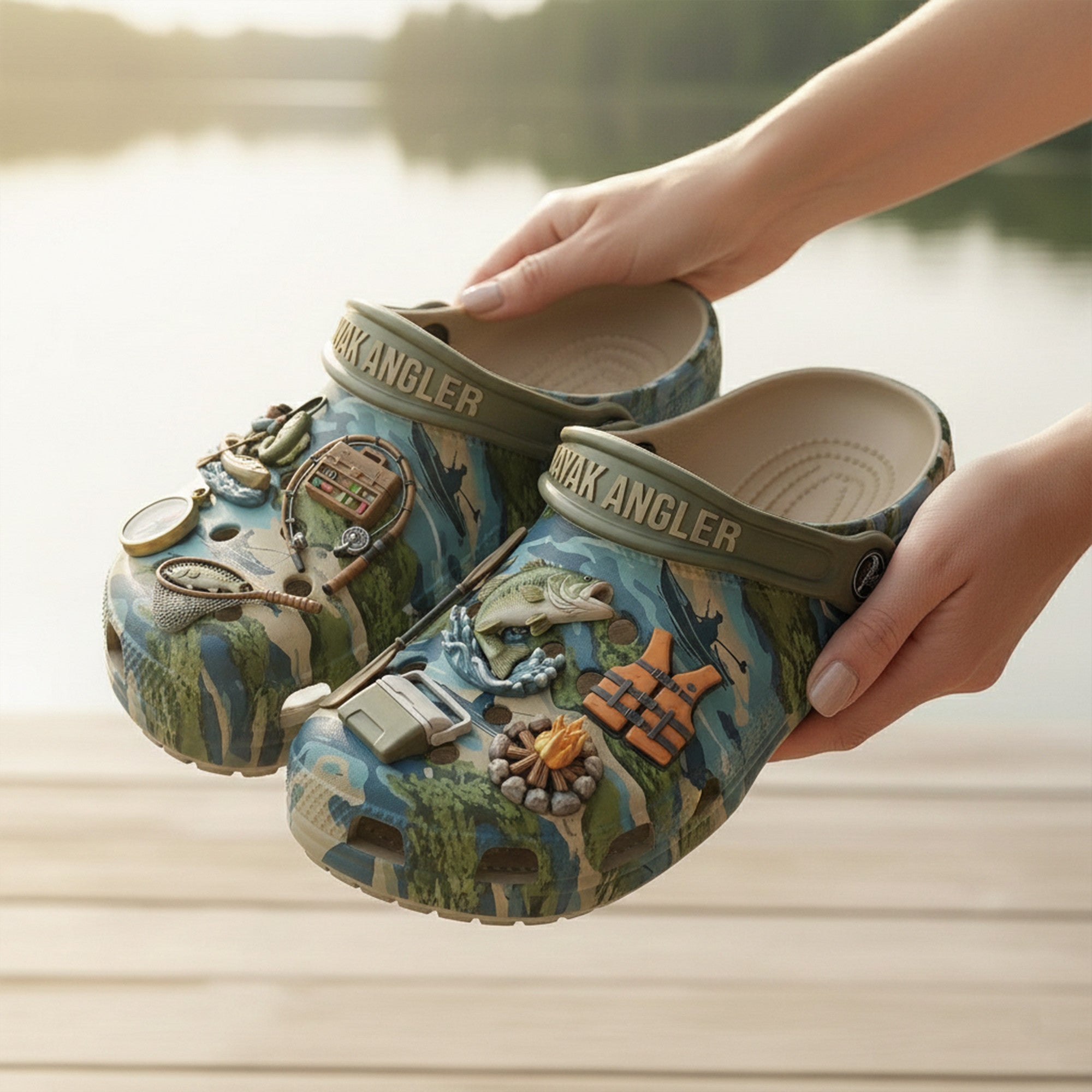 PREMIUM Kayak Fishing CLOGS WITH CHARMS LNTH