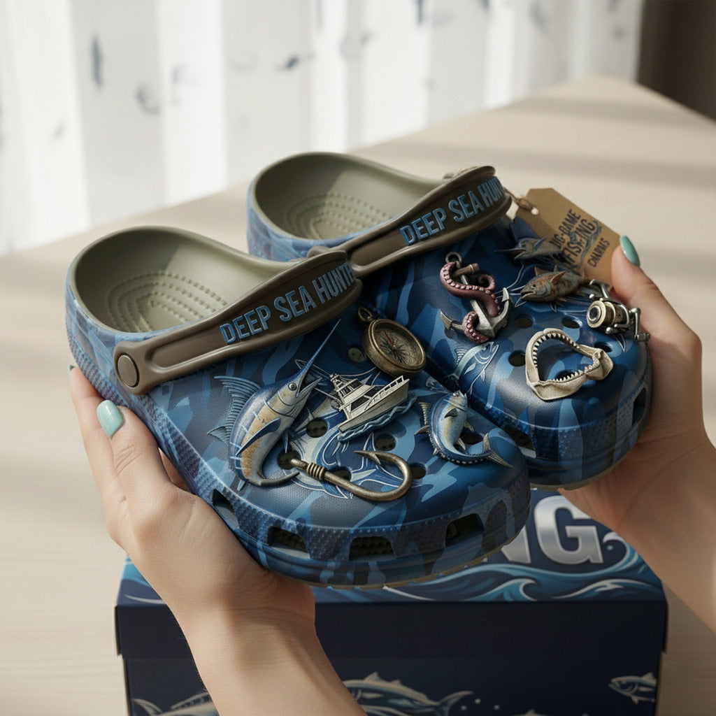 PREMIUM Big Game Fishing CLOGS WITH CHARMS LNTH