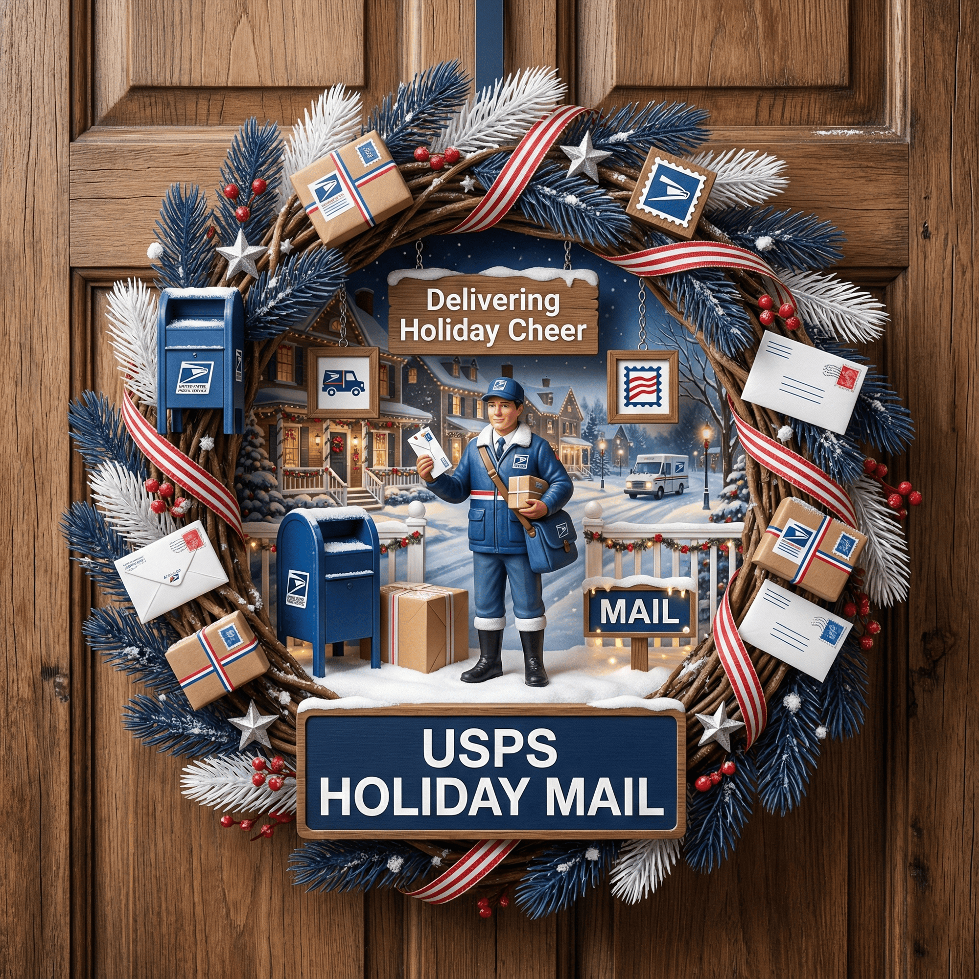 USPS Decorative Wreath LNTH