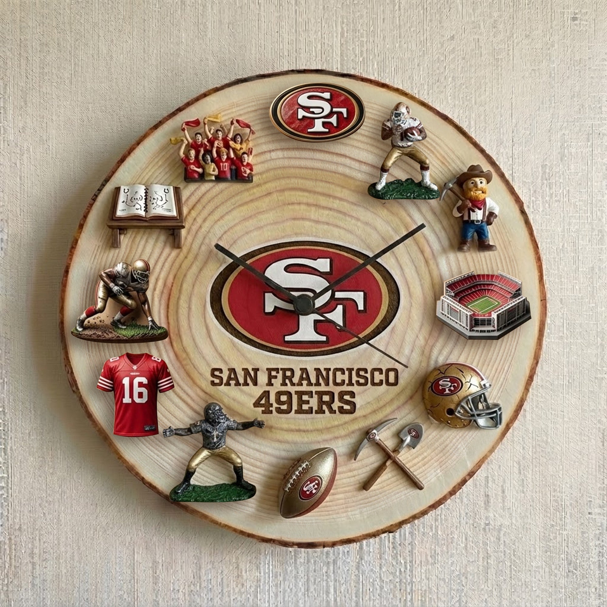 Premium SF49 Wooden Wall Clock TNSM