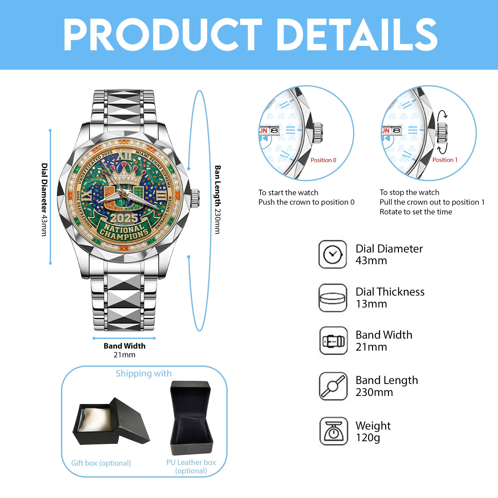 MHC Stainless Steel Watch LNTH