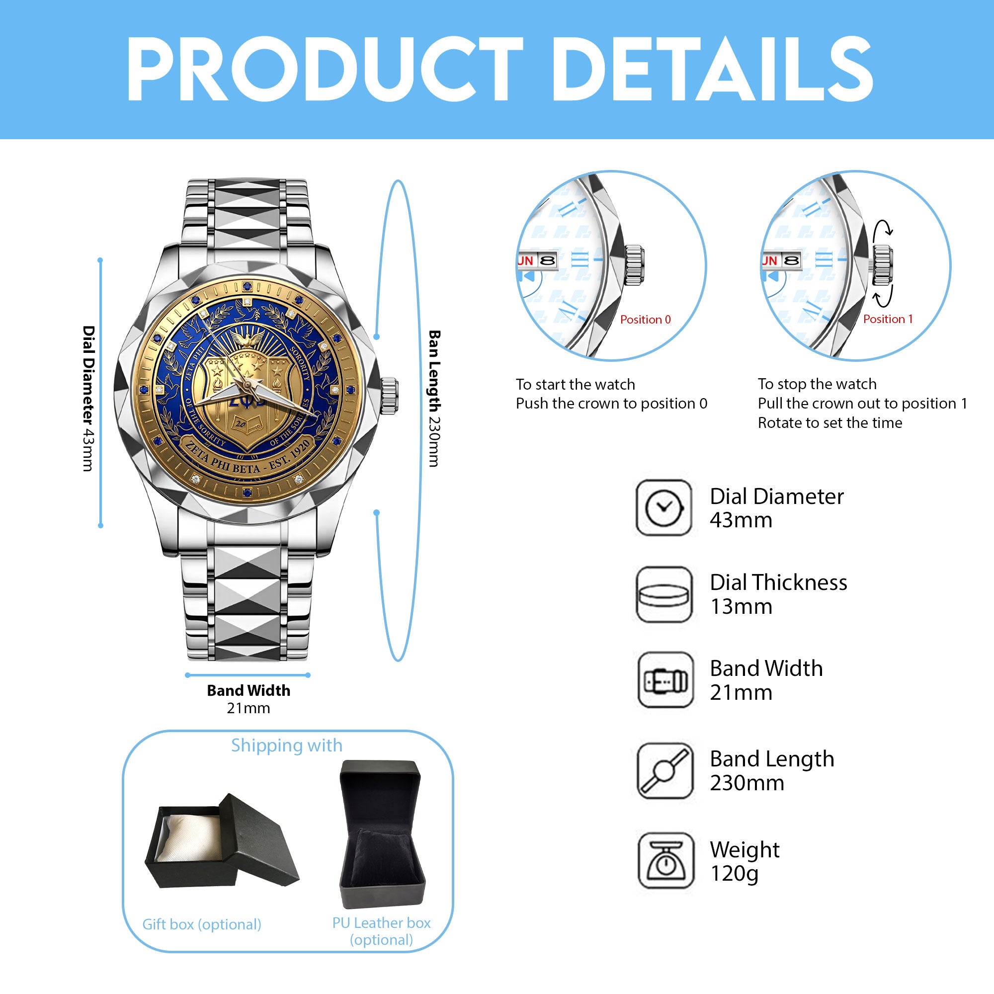 ZPB Stainless Steel Watch LNTH